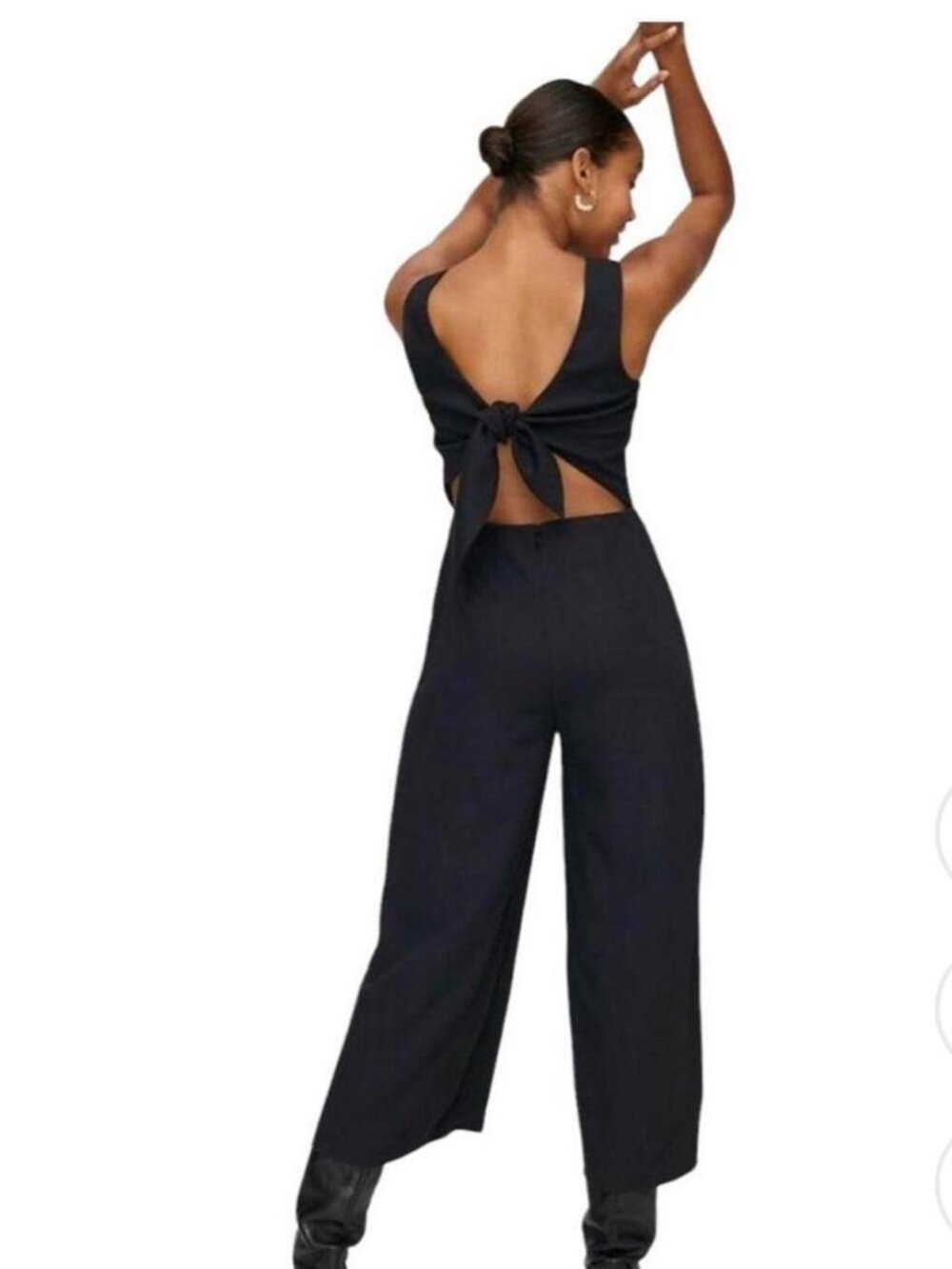 Navy Wide Leg Jumpsuit, Size M